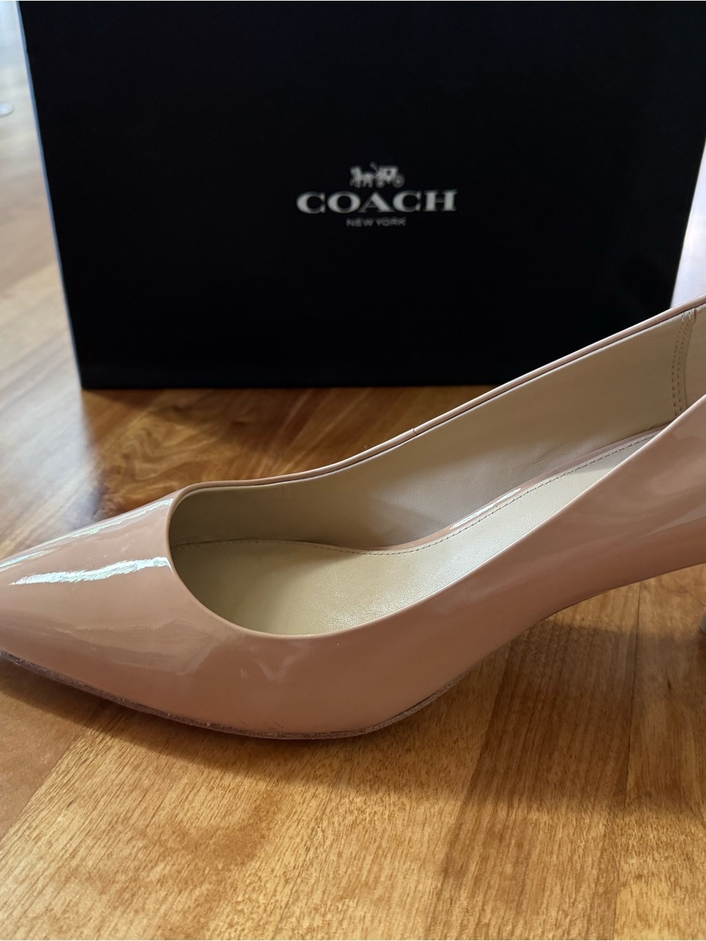Coach Blush Patent Leather Pointed-Toe Pumps - Picture 2 of 8